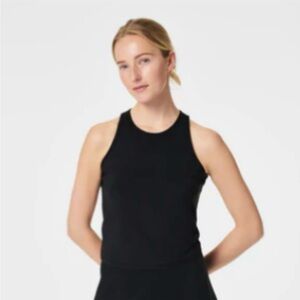 NWT SPANX Butter Keyhole tank top in Very Black. Sleeveless. Size large.